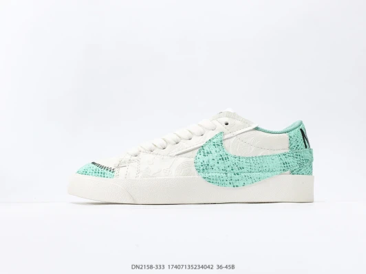 Nike Blazer Low White Mint Green Suede Sneakers DN2158