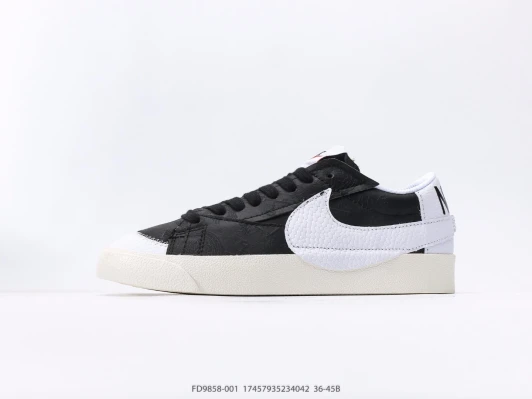 Nike Blazer Low Leather Black White Sneakers FD9858-001