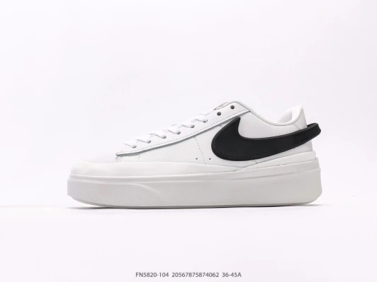 Nike Blazer Low Platform White Black Leather Sneakers FN5820-104