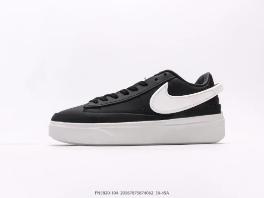 Nike Blazer Low Platform Black White Leather Sneakers FN5820-104