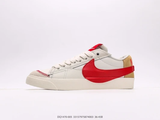 Nike Blazer Low White Red Leather Low-Top Sneakers DQ1470-005