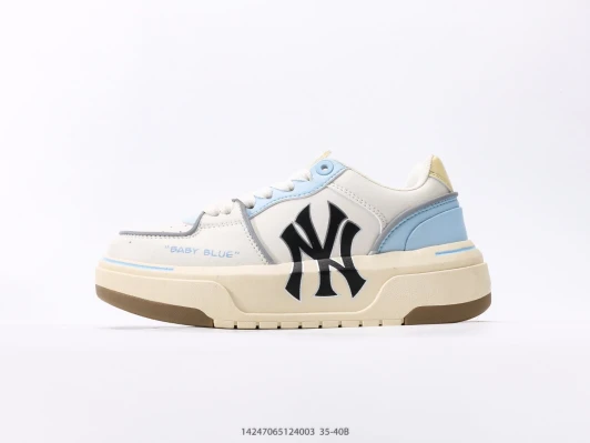 MLB Sneakers White Light Blue Leather Chunky Sole MLB Sneakers White Light Blue Leather Chunky Sole
