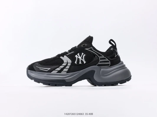 MLB Sneakers Black White Chunky Sole Athletic Shoes