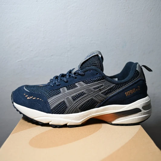 Asics Gel-1090v2 Navy Blue Grey Mesh Sneakers A439
