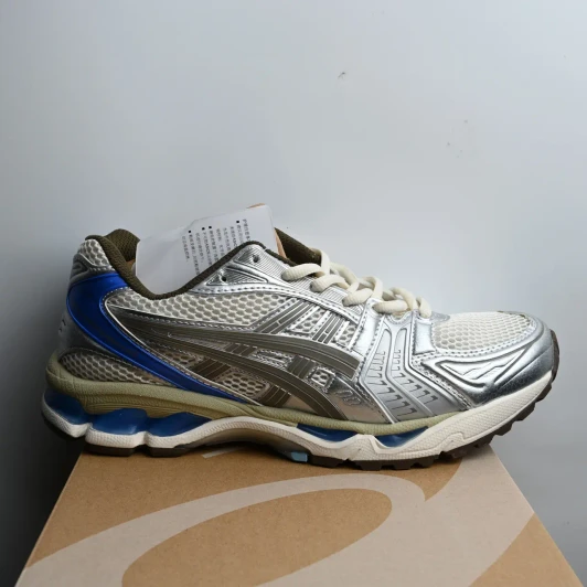 Asics Running Shoes Silver Blue Mesh