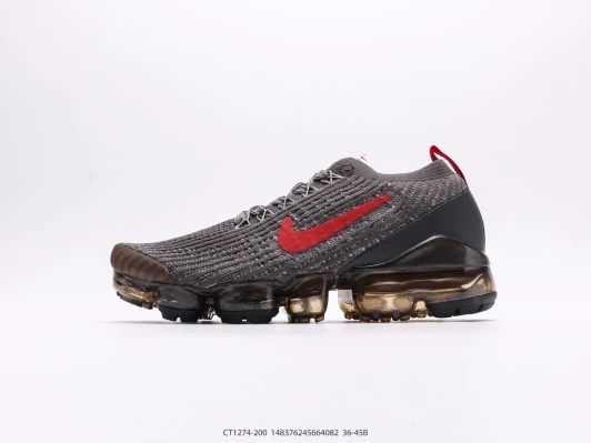 Nike Air VaporMax Knit Running Shoes Grey Red CT1274-200