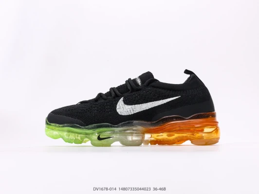 Nike Air VaporMax Knit Sneakers Black White Swoosh Gradient Sole