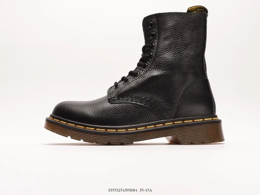 Dr. Martens Boots Black Pebble Grain Leather Lace Up