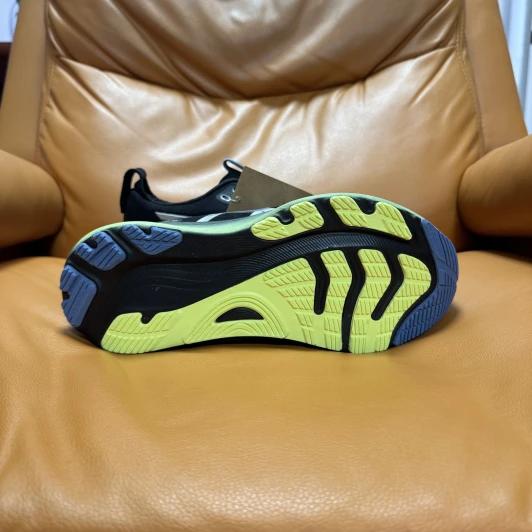 Asics Running Shoes Black Green Synthetic Mesh