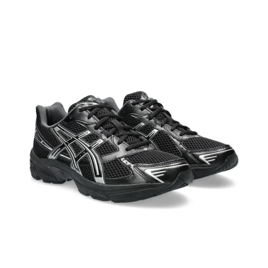 Asics Sneakers Black Silver Mesh Synthetic