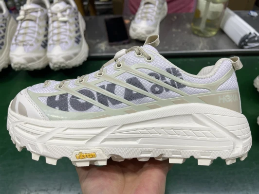 Hoka Trail Running Shoes White Mesh Toggle Laces