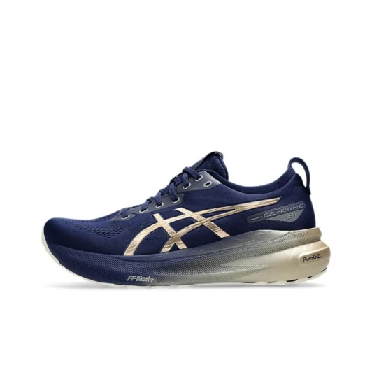 Asics Running Shoes Navy Gold Mesh Lace-Up Gel-Kayano 31