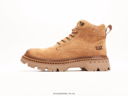 CAT Boots Suede Tan Lace-Up Chunky Sole DC9533-001