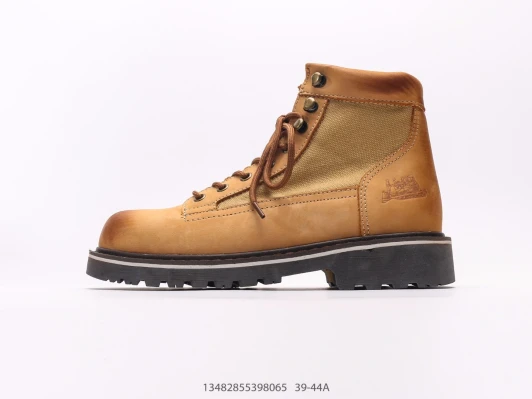 CAT Boots Tan Suede Canvas Lace-Up FZ3055-003