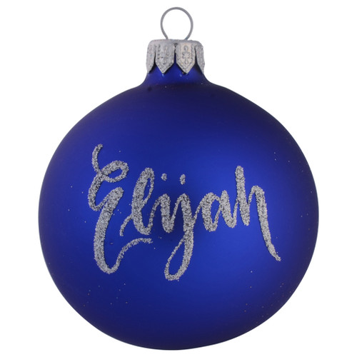 Dark Blue Plain - Personalised Christmas Bauble - 8cm