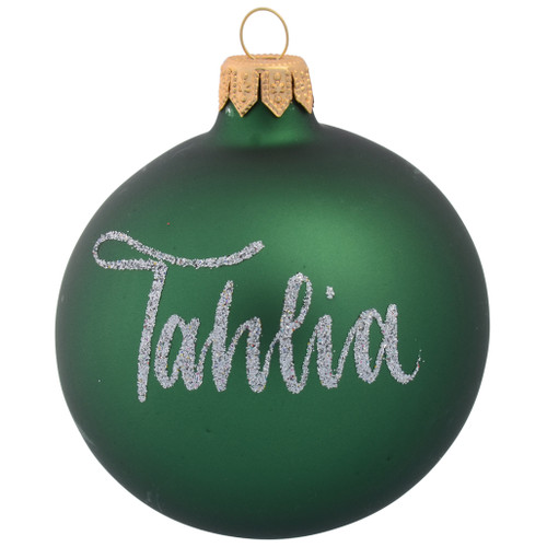 plain green bauble 8cm personalised