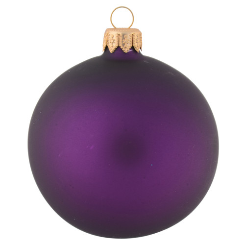 personalised christmas bauble purple plain - 8cm front