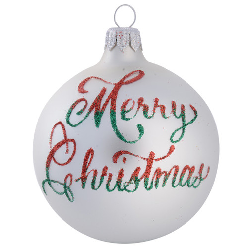 White Plain - Personalised Christmas Bauble - 8cm with name