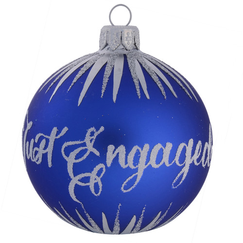 Blue Personalised Christmas Bauble with Silver Icicles - 8cm with name
