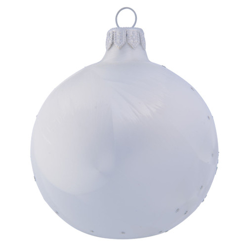 Frozen White Personalised Christmas Bauble with Silver Snowflakes - 8cm back