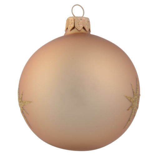 Gold Personalised Christmas Bauble with Gold Stars - 8cm back