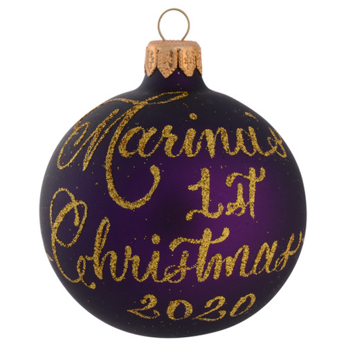 purple christmas bauble with stars