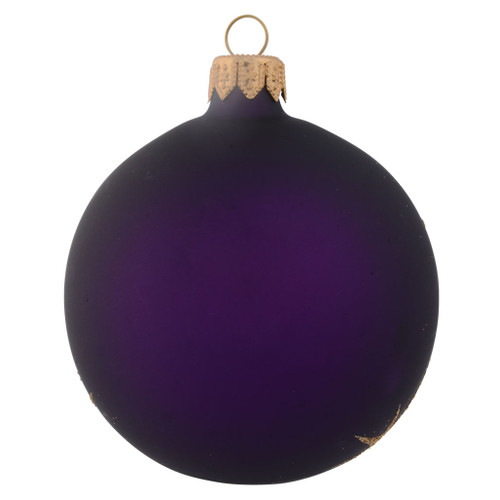 Purple Personalised Christmas Bauble with Gold Stars - 8cm back