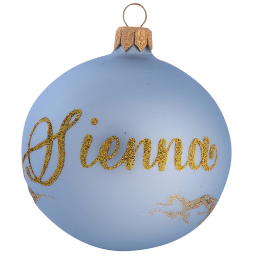 Koala holding Green Branch Personalised Christmas Bauble - 8cm with name 2