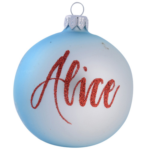 Snowman Wearing Colourful Beanie Personalised Christmas Bauble with name