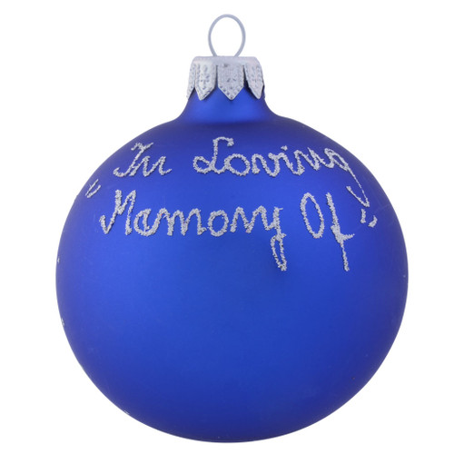 In Loving Memory Candle Personalised Christmas Bauble - Blue- 8cm back