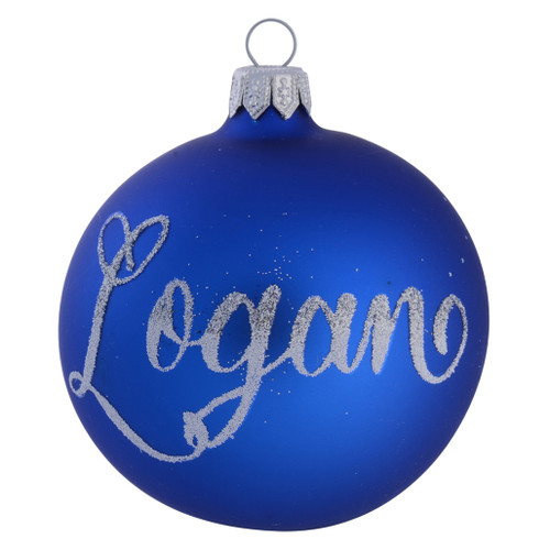 Rudolph the Reindeer Whistling Personalised Christmas Bauble - Blue- 8cm with name