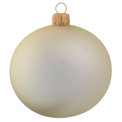 Teddy Bear Holding Large Presents Personalised Christmas Bauble - Cream - 8cm back