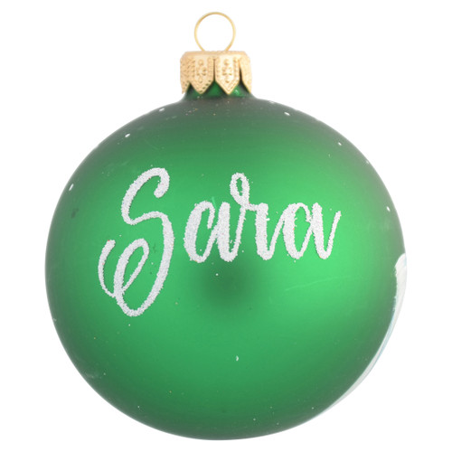 Snowman Personalised Christmas Bauble - Green - 8cm