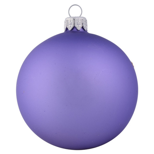 Teddy Bear Holding Giant Red Heart Personalised Christmas Bauble - Purple - 8cm back