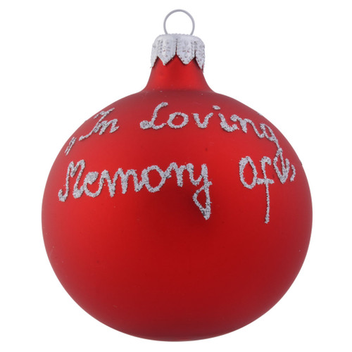 In Loving Memory Personalised Christmas Bauble - Red - 8cm front