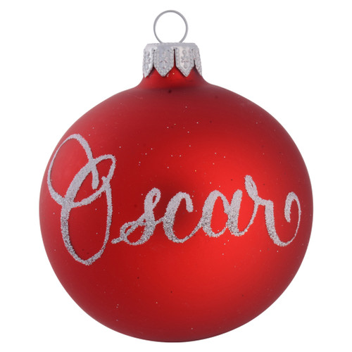 Spider Crawling Through Web Personalised Christmas Bauble - Red - 8cm with name