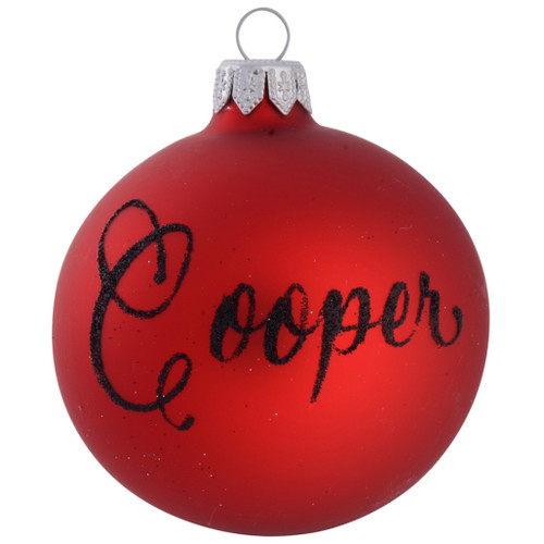 Spider Crawling Through Web Personalised Christmas Bauble - Red - 8cm