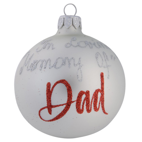 Clear Personalised Christmas Bauble with Black Feathers - 8cm