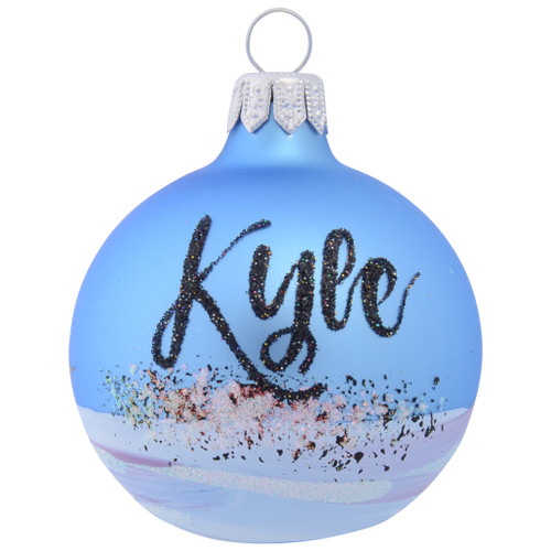 wintery tree covered in snow christmas bauble