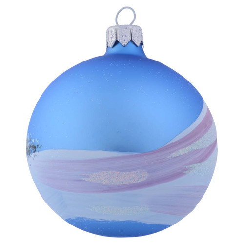 christmas bauble with wintery tree