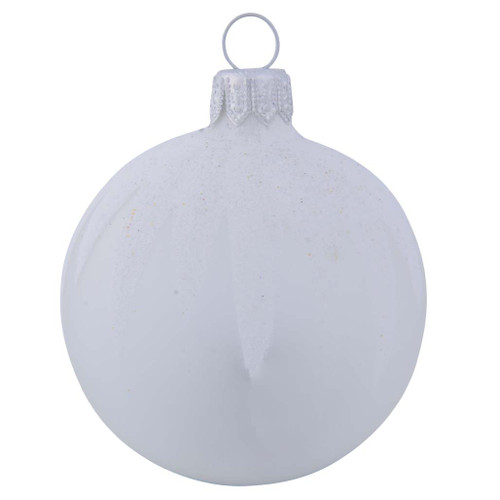 White Personalised Christmas Bauble with Felt Icicles 6cm