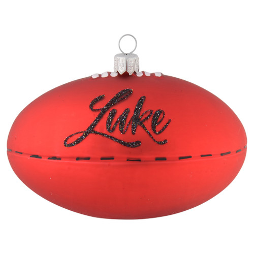 Footy Ball with Kangaroo Logo Personalised Christmas Bauble back