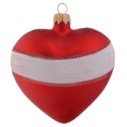 red heart personalised christmas bauble