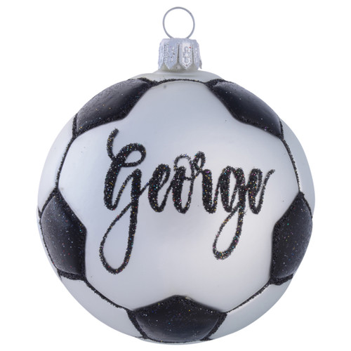 Soccer Ball Personalised Christmas Bauble 8cm with name 2