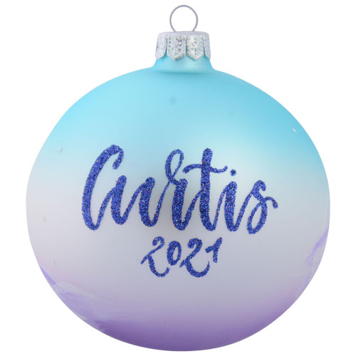 Santa with reindeer personalised bauble 10cm