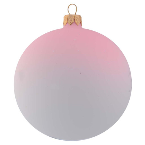 Teddy Bear with Present Personalised Christmas Bauble Baby Pink 10cm back