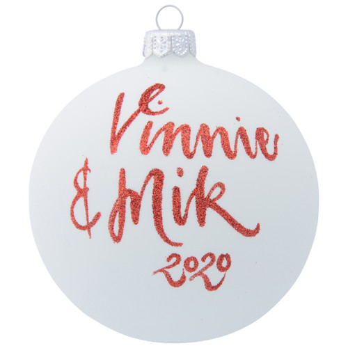 Dinosaur Tangled in Lights for Boys Christmas Bauble White 10cm personalised 2