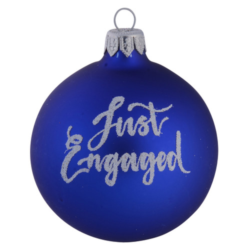 Dark Blue Plain Personalised Christmas Bauble 10cm with name
