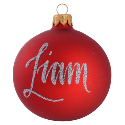 Red Plain Personalised Christmas Bauble 10cm
