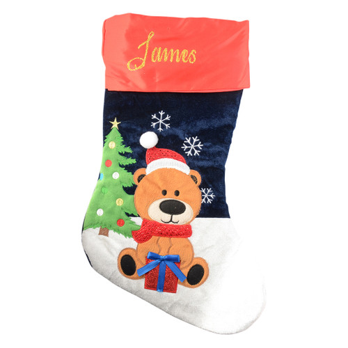 teddy bear christmas stocking